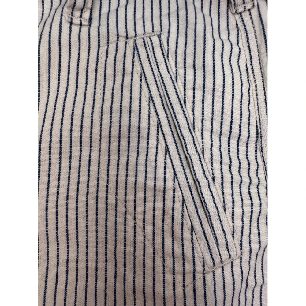 American Eagle Striped Shorts High Waist Tie Front Pockets Casual Size  2 w belt
